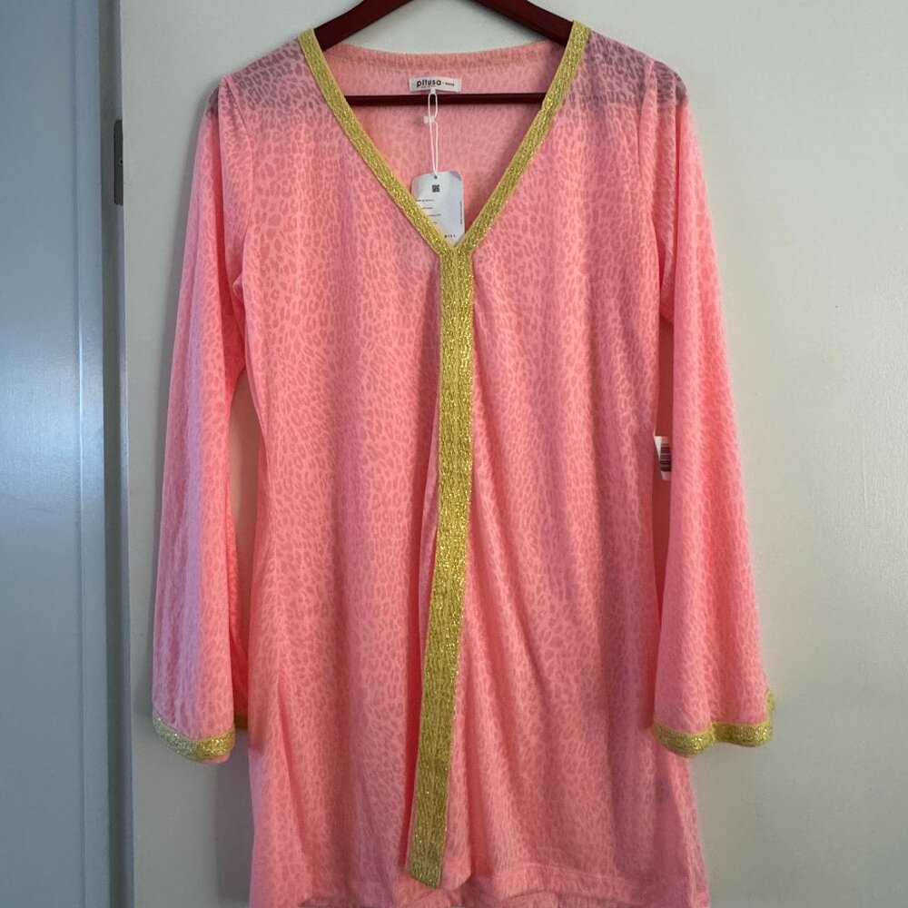 Pitusa Salmon Leopard Tunic Cover-Up – Petite – NWT – $135 Retail
